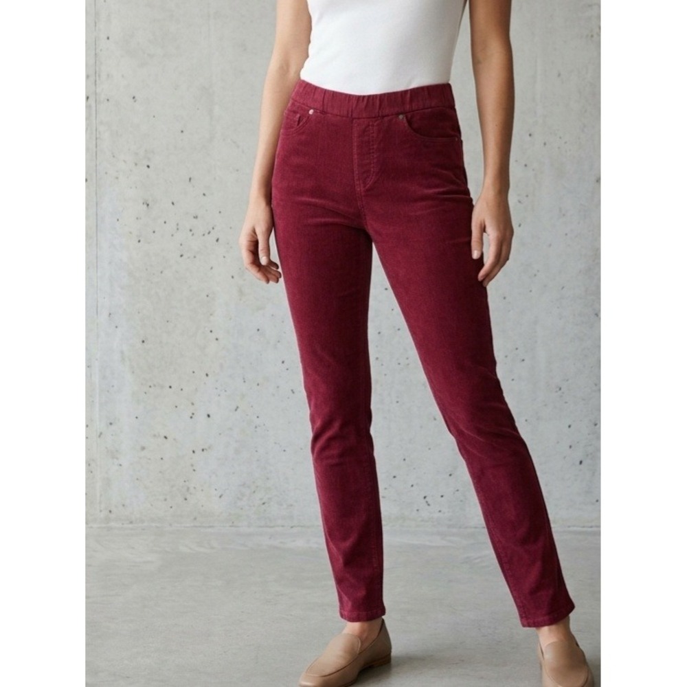 Coldwater Creek Burgundy Corduroy Pull On Straight Leg Pants 8T